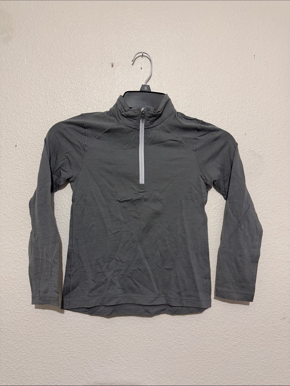 REI Co-op Kids Charcoal Gray Merino Wool Quarter-Zip